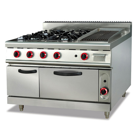 FUQIGH-999AFloor type gas four end cooker with barbecue oven and oven