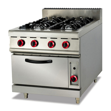 Fuqi gh-987a floor type gas four head cooker with oven